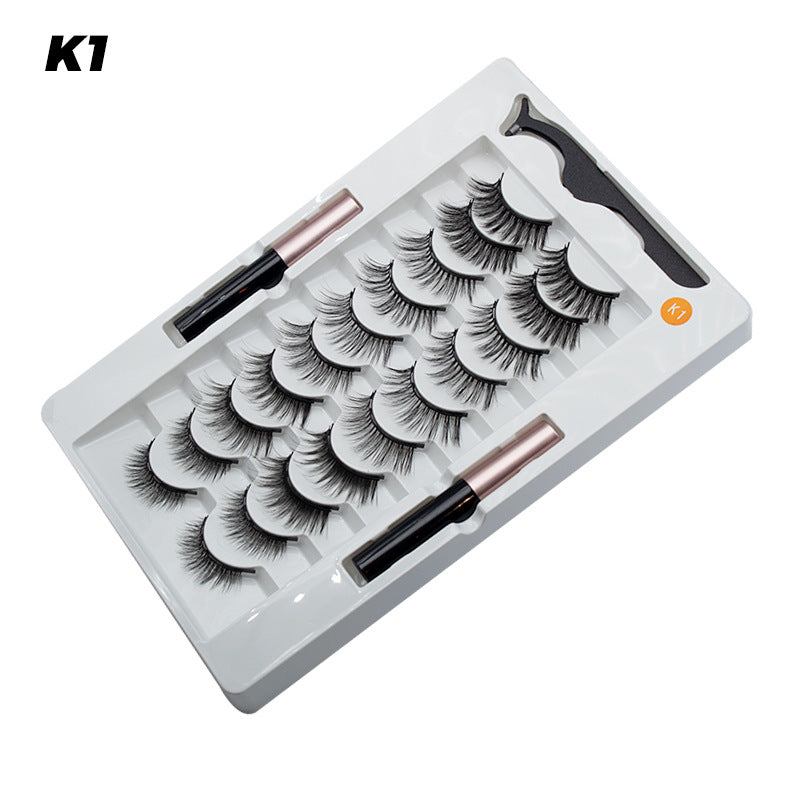 CHICLASHES false eyelashes magnet magnetic eyelashes 10 pairs of eyelashes 2 eyeliner set curled and dense