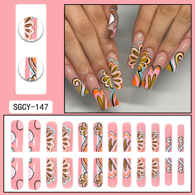 Europe and the United States wear long ins fake nails nail patch wear nail products press on nails