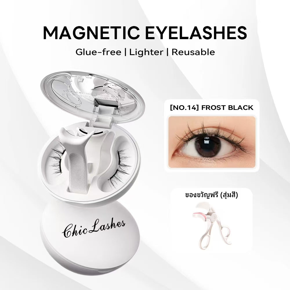 1 Pair 4Pcs Magnetic Eyelashes with Clips Natural False Eyelashes Reusable No Glue Safe 3D False Eyelashes Makeup (Send from Thailand) ChicLashes Magnetic Eyelashes FULL COLLECTION Professional Magnetic Eyelashes 0 Glue Reusable ChicLashes False Eyelashes