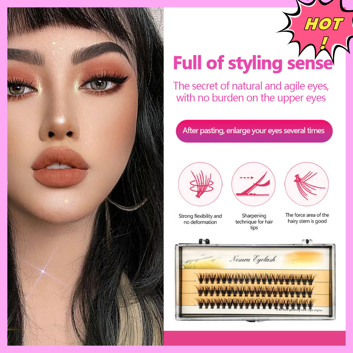 False eyelashes, natural false eyelashes 30D, false eyelashes in clusters, suitable for beginners to use false eyelashes, female eyelashes, false eyelashes, natural simulation of eyelashes