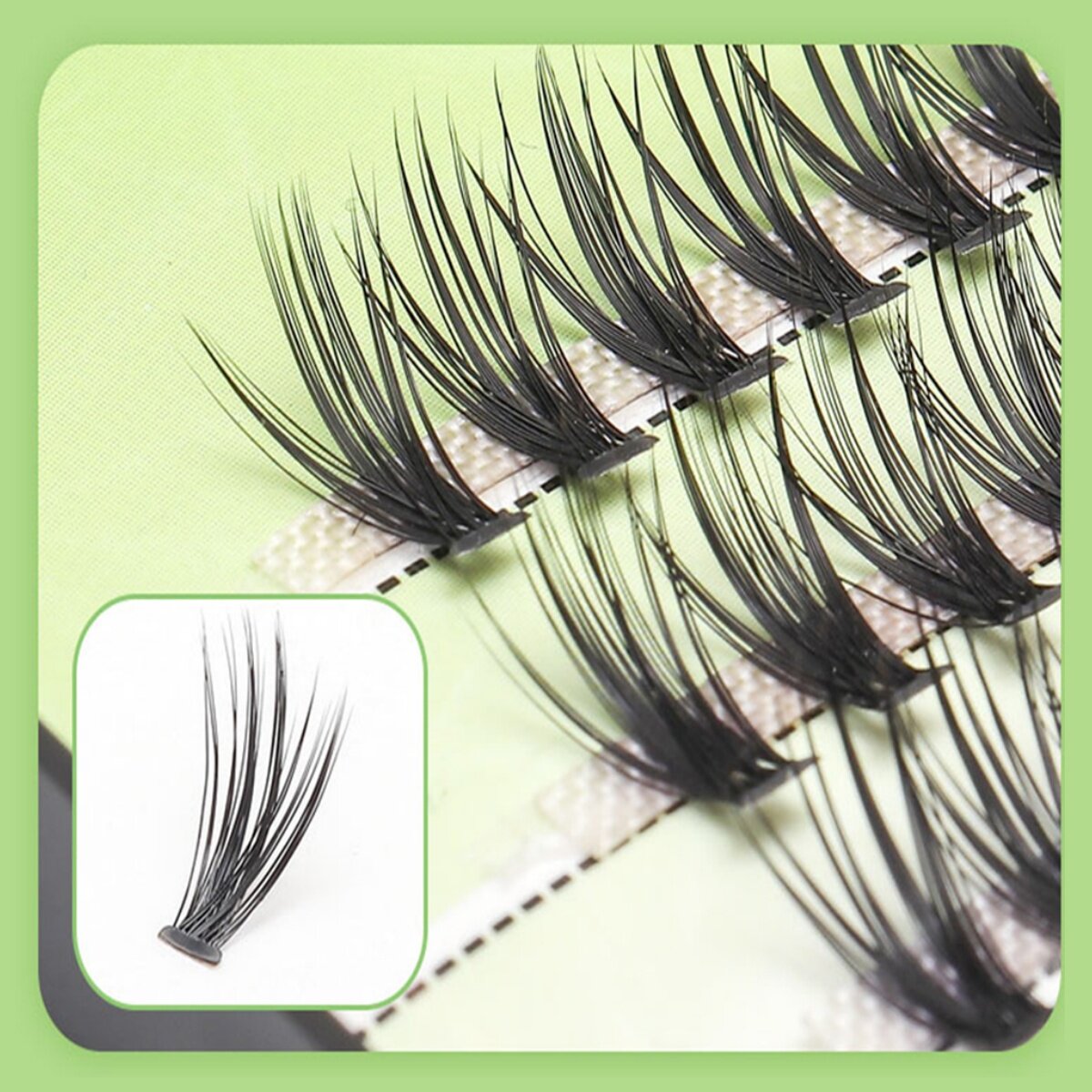 BASF Fiber False Eyelashes, Bunch, Curl, DIY Eyelash Extensions, Melting Support, Pre-made Eyelashes, Fast Shipping, Shipped from Thailand