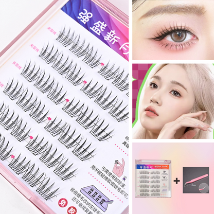 【ขนตาปลอมมีกาวในตัว 】 ขนตาปลอม ไร้กาว ธรรมชาติ C หยิก EYELASHES DIY  มีกาวในตัว ต่อขนตาช่อดอกไม้  ขนตาปลอมฟรีกาว ขนตาล่าง ธรรมชาติสําหรับผู้เริ่มต้น