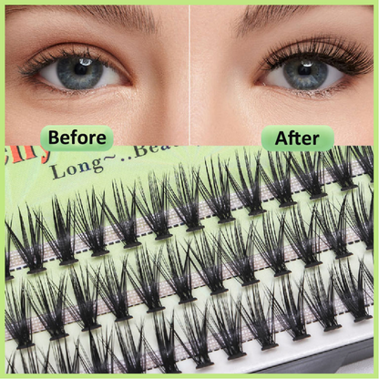 BASF Fiber False Eyelashes, Bunch, Curl, DIY Eyelash Extensions, Melting Support, Pre-made Eyelashes, Fast Shipping, Shipped from Thailand