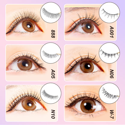 Mink eyelashes, false eyelashes, clear core false eyelashes, self-adhesive false eyelashes, Korean false eyelashes, natural false eyelashes, eyelash DIY, natural false eyelashes