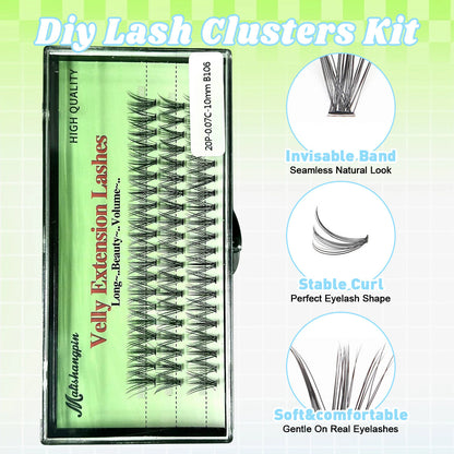 20D False Eyelashes Thick Eyelashes Reusable False Eyelashes Soft Material Eyelashes Clusters eyelash DIY Cheap