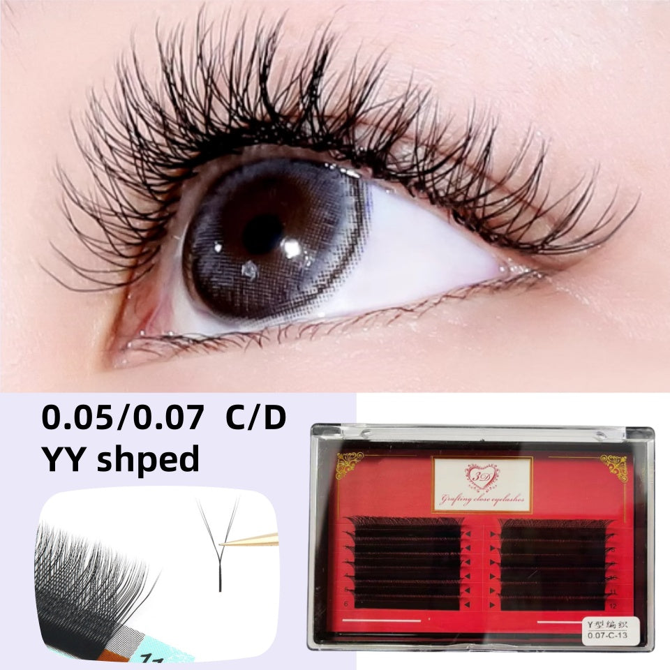 YY False Eyelashes Eyelash Extensions Soft Natural Ready to Ship False Eyelashes 0.07 CD Curl Net Makes Eyelashes Look Thick and Long False Eyelashes For Eyelash Extensions