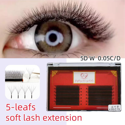 [Eyelash Artist] 5D False Eyelashes W Shape 5D Premium False Eyelashes 5DW Lashes 0.05 C D curl Eyelashes At the salon Soft eyelash shaft, non-irritating, professional