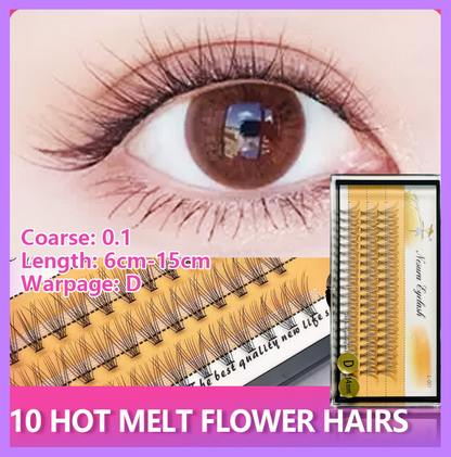 False eyelashes, false eyelashes, D curl, natural false eyelashes, mink lashes, 10D 20D eyelas DIY, size 6-15 mm, thick eyelashes, natural false eyelashes, Thai sellers, ready stock