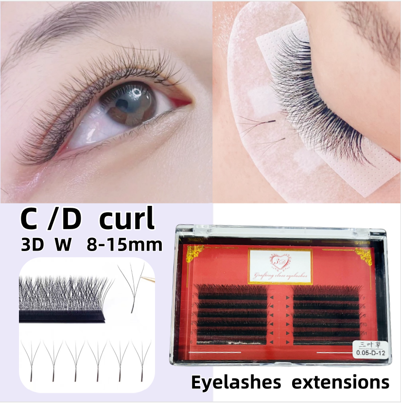 3D False Eyelashes Soft Thick Automatic W-Shaped Eyelash Extensions False Eyelashes Korean Style Mink Soft False Eyelashes Cluster For Makeup False Eyelashes Soft Mink 3D Matte Black