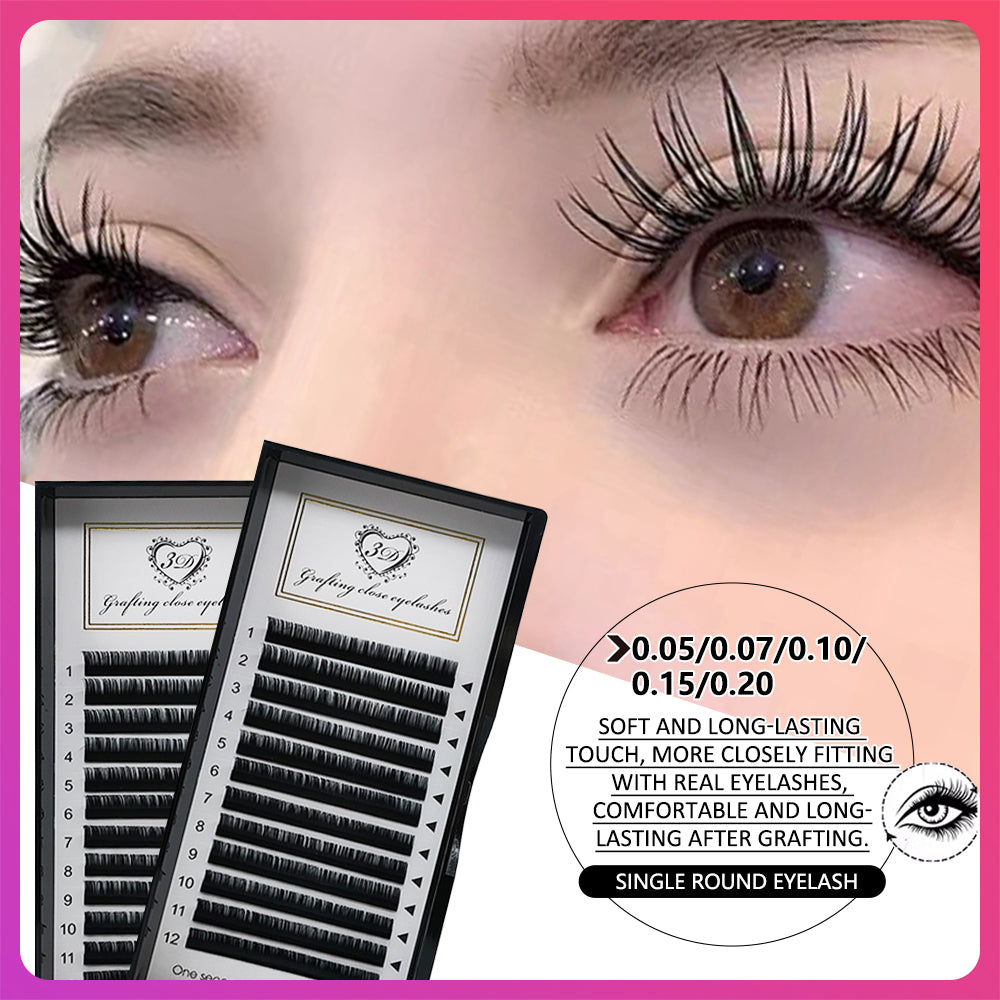 False eyelashes, curled, curved, CD shape, thickness 0.05, size 9-17 mm, black, for makeup, one-to-one, false eyelashes, high quality CD artificial mink lashes, for eyelash extensions, single false eyelashes, black,