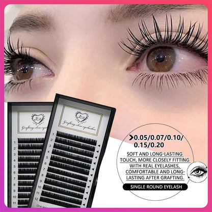 False eyelashes, curled, curved, CD shape, thickness 0.05, size 9-17 mm, black, for makeup, one-to-one, false eyelashes, high quality CD artificial mink lashes, for eyelash extensions, single false eyelashes, black,