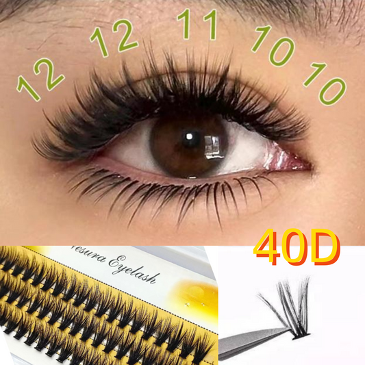 40D False Eyelashes, Cluster Type, 8-16 mm40D False Eyelashes, Thick Cluster, DIY Eyelash Extension Set EYELASH DIY Thick Eyelashes