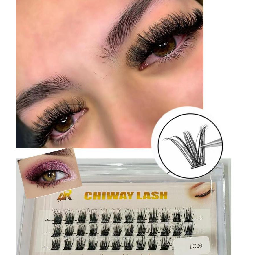 False eyelashes, single cluster fishtail, splicing style, self-grown eyelashes, soft and flexible, natural-looking, 3D false eyelashes, single cluster, for sale