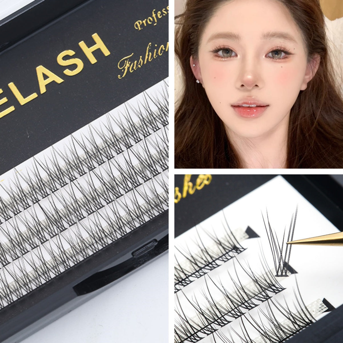 Reusable false eyelashes, natural eyelashes, Japanese style, Lazy Eyelashes DIY, permanent eyelashes, false eyelashes, large fishtail, natural