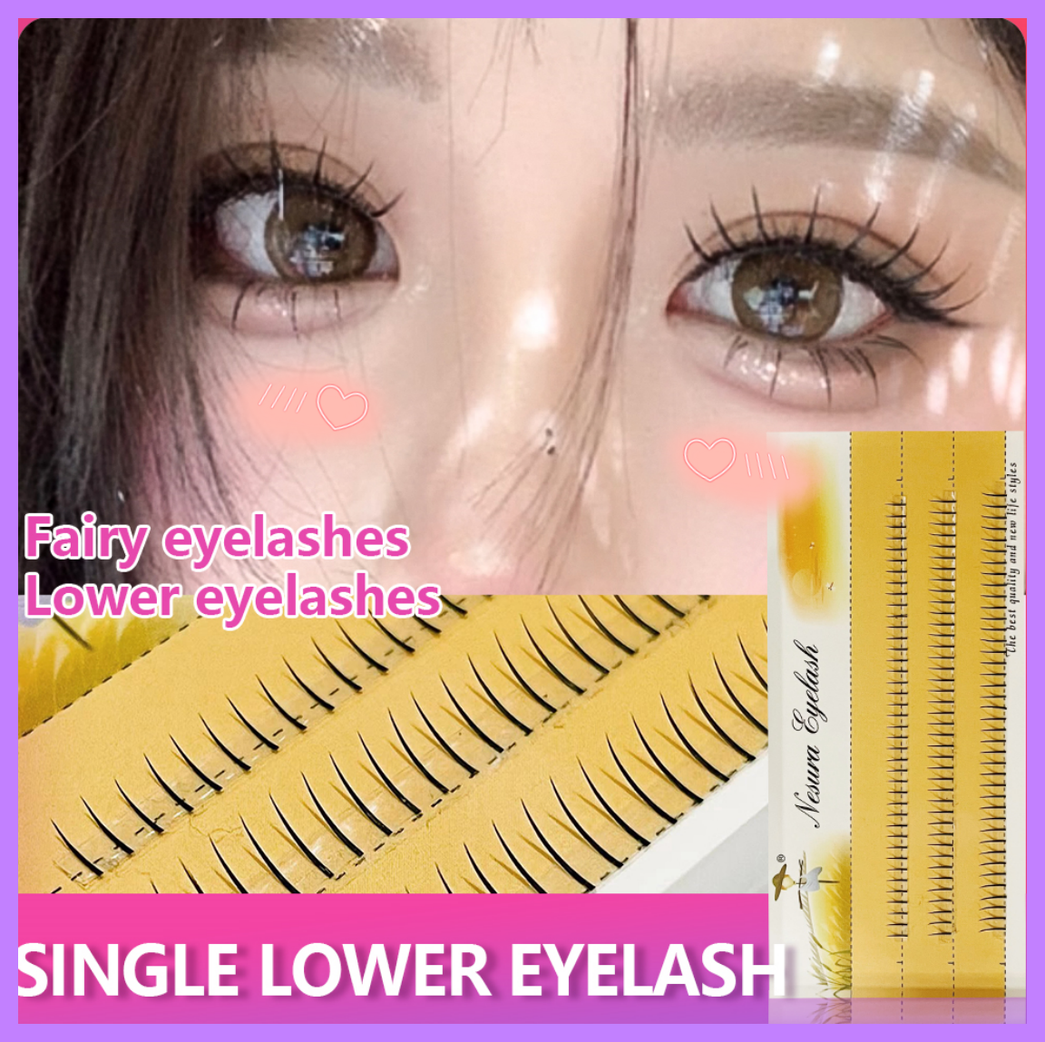 ขนอมเนื้อแมตต์คลาสสิกขนตาปลอม ขนตาล่าง กลุ่มเดี่ยว lower false eyelashes ทำด้วยมือ ขนตาช่อสําเร็จ ขนตาจากต่างประเทศ  ขนตาล่างขนตาปลอมธรรมชาติใต้ตาขนตาด้านล่างนุ่ม