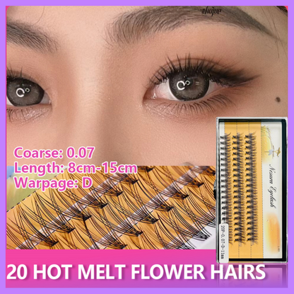 False eyelashes, false eyelashes, D curl, natural false eyelashes, mink lashes, 10D 20D eyelas DIY, size 6-15 mm, thick eyelashes, natural false eyelashes, Thai sellers, ready stock