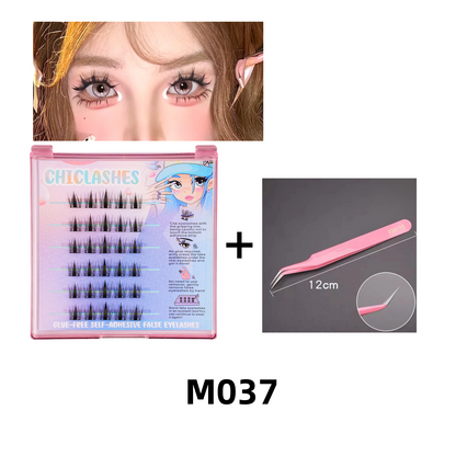 【ขนตามีกาวในตัว】ChicLashes ตาน่ารัก  ขนตาต่อเองทรงบาบี้   ขนตาปลอมมีกาว EYELASHES  DIY  ขนตามีกาวในตัว   ขนตาทรงบาร์บี้   Glue-free