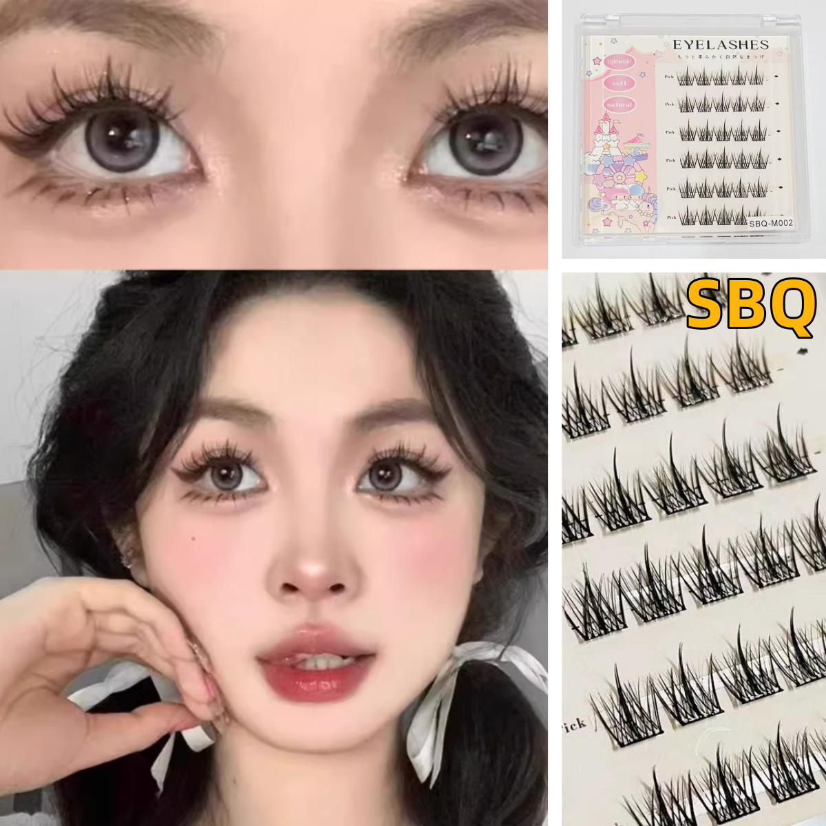 【ขนตาปลอมมีกาว】ผู้ขายชาวไทย พร้อมสต็อก  eyelash ขนตาปลอม ไร้กาว ธรรมชาติ DIY มีกาวในตัว ต่อขนตาช่อดอกไม้   สามารถนำกลับมาใช้ซ้ำได้   กาวในตัวแบบไม่มีกาว   ขนตาปลอมแบบมี  ขนตาบนแบบไร้กาว   ขนตาปลอม   ขนตาบาร์บี้