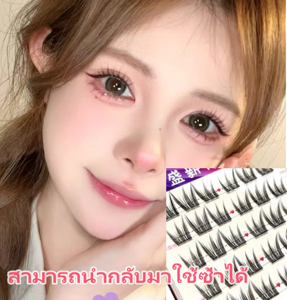 【ขนตาปลอมมีกาวในตัว 】 ขนตาปลอม ไร้กาว ธรรมชาติ C หยิก EYELASHES DIY  มีกาวในตัว ต่อขนตาช่อดอกไม้  ขนตาปลอมฟรีกาว ขนตาล่าง ธรรมชาติสําหรับผู้เริ่มต้น