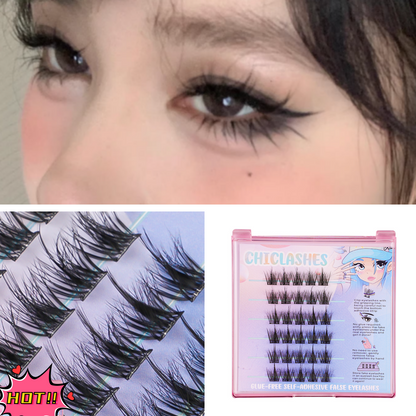 【ขนตามีกาวในตัว】ChicLashes ขนตาปลอมแบบช่อพร้อมกาวในตัวรวมรุ่นฮิตสวยเบาเป็นธรรมชาติ  ส่งจากไทย