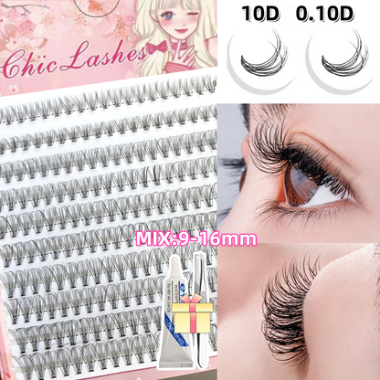 ขนตาปลอมแบบช่อ  ขนตาปลอมเกรดพรีเมี่ยม 10D/20D/30D/40D คุณภาพดี  eyelashes ใหม่ ขนตาปลอม คลัสเตอร์ 3D แบบนิ่ม  และเครื่องมือฟรี