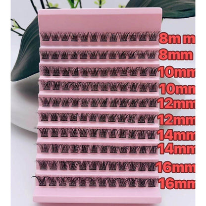 Ten rows of mink velvet false eyelashes large capacity single cluster self-adhesive natural simulation curl thick light European and American