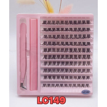 Duomao popular false eyelashes large capacity natural thick single cluster false eyelashes segmented with tweezers glue