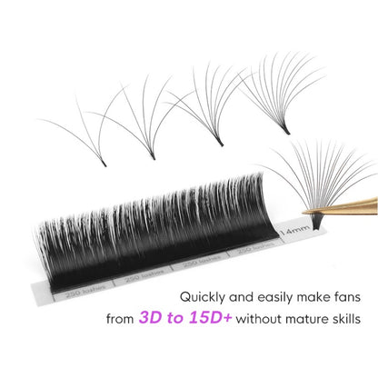 3D0.07 Camellia blooms in one second and eyelash extensions, single eyelashes are soft and thick, easy for beginners to apply eyelash extensions.