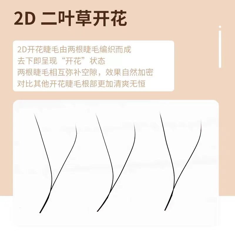 2D Two-leaf clover 0.03Y Grafted type air lashes knitted yy type natural clover super soft