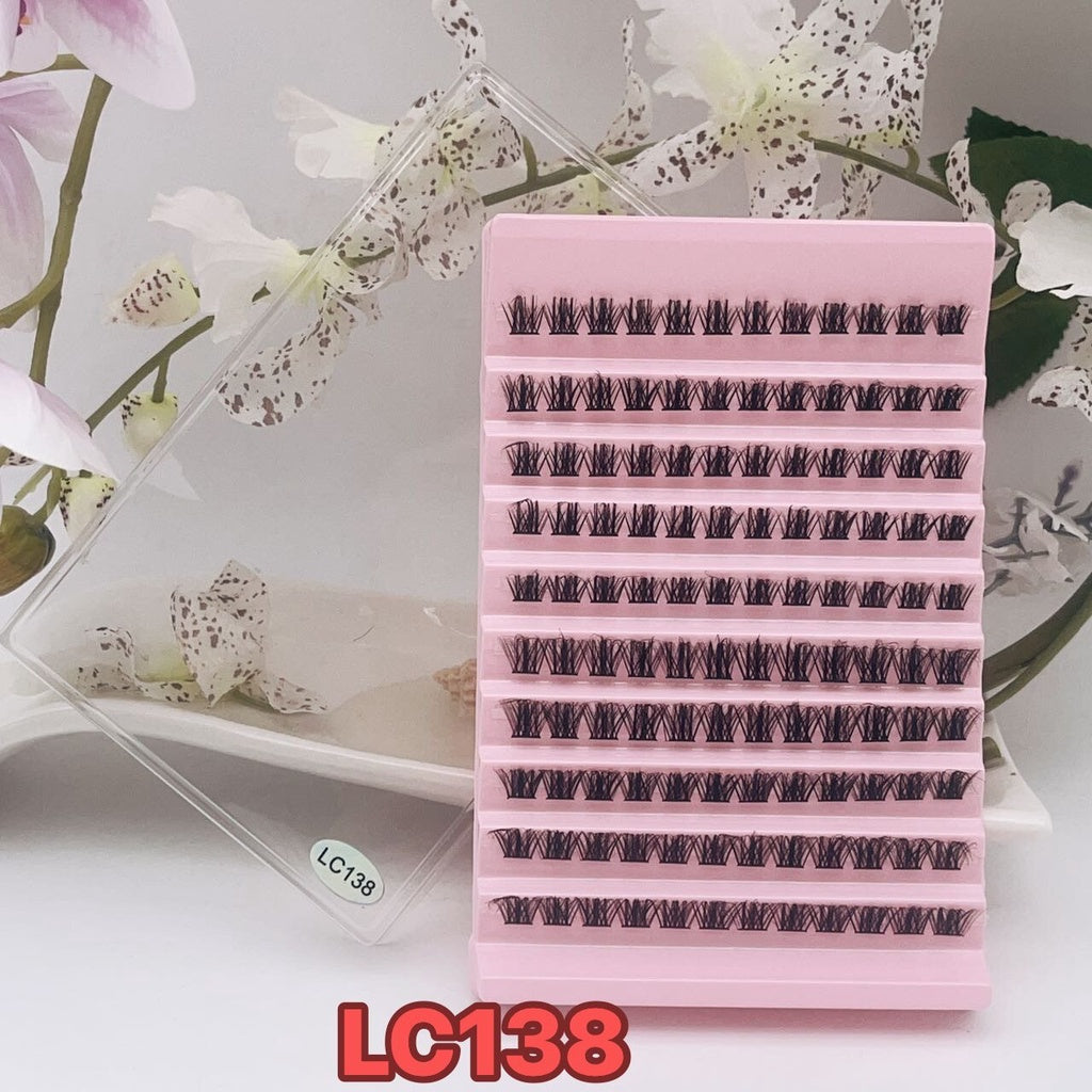 Ten rows of mink velvet false eyelashes large capacity single cluster self-adhesive natural simulation curl thick light European and American