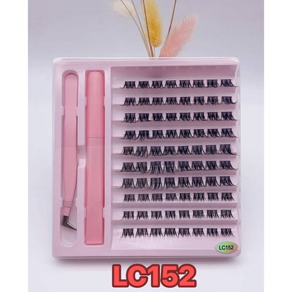 Duomao popular false eyelashes large capacity natural thick single cluster false eyelashes segmented with tweezers glue