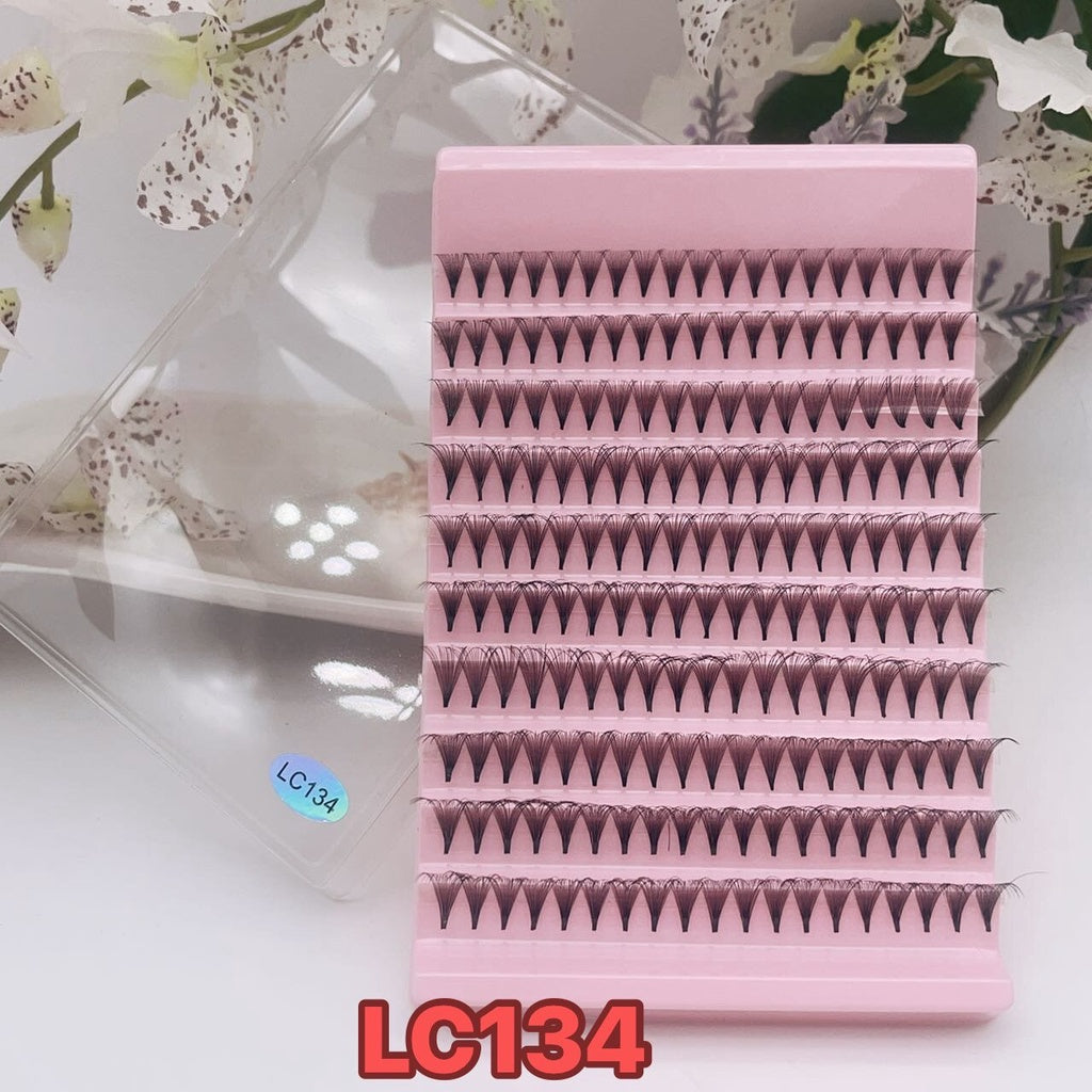 Ten rows of mink velvet false eyelashes large capacity single cluster self-adhesive natural simulation curl thick light European and American