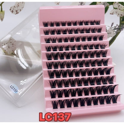 Ten rows of mink velvet false eyelashes large capacity single cluster self-adhesive natural simulation curl thick light European and American