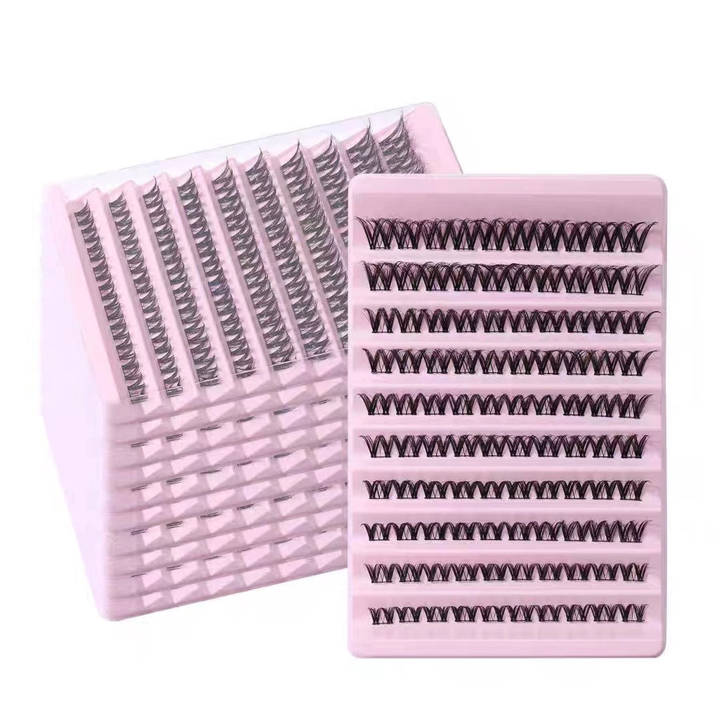 Duomao popular false eyelashes large capacity natural thick single cluster false eyelashes segmented with tweezers glue