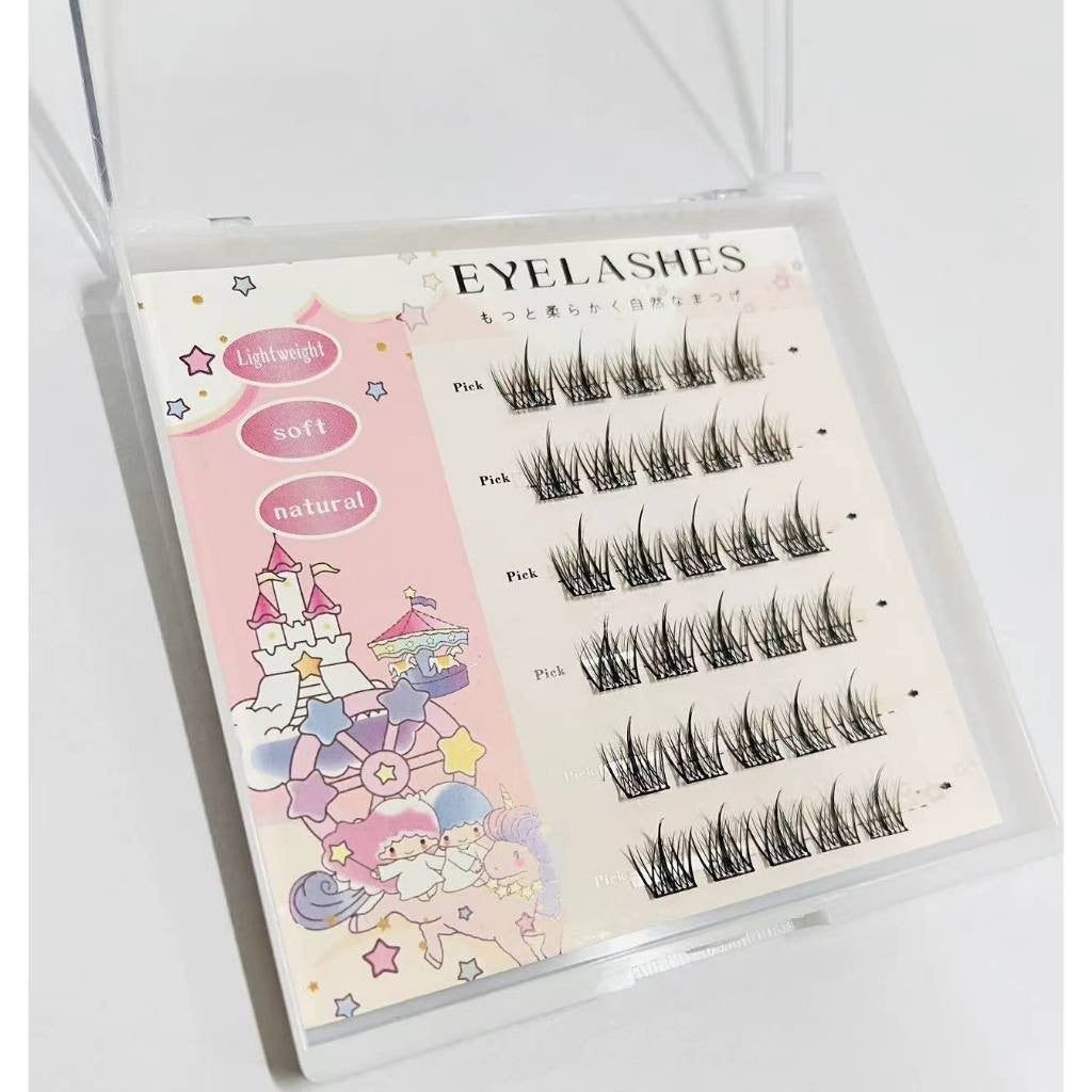 [Shipped from Thailand] Glue-free false eyelashes, self-adhesive false eyelashes, false eyelash clusters, false eyelash extensions, three clusters, single eye in one second