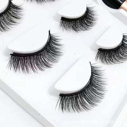 3D magnetic falseyelashes 3 pairs Magnetic eyelashes and eyeliner set Long-lasting Waterproof (Thai shop)