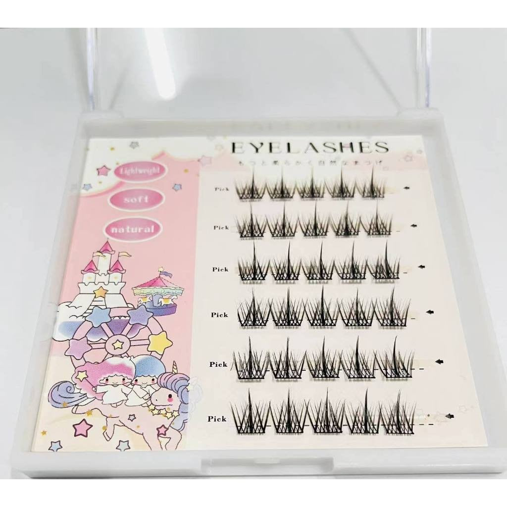 [Shipped from Thailand] Glue-free false eyelashes, self-adhesive false eyelashes, false eyelash clusters, false eyelash extensions, three clusters, single eye in one second