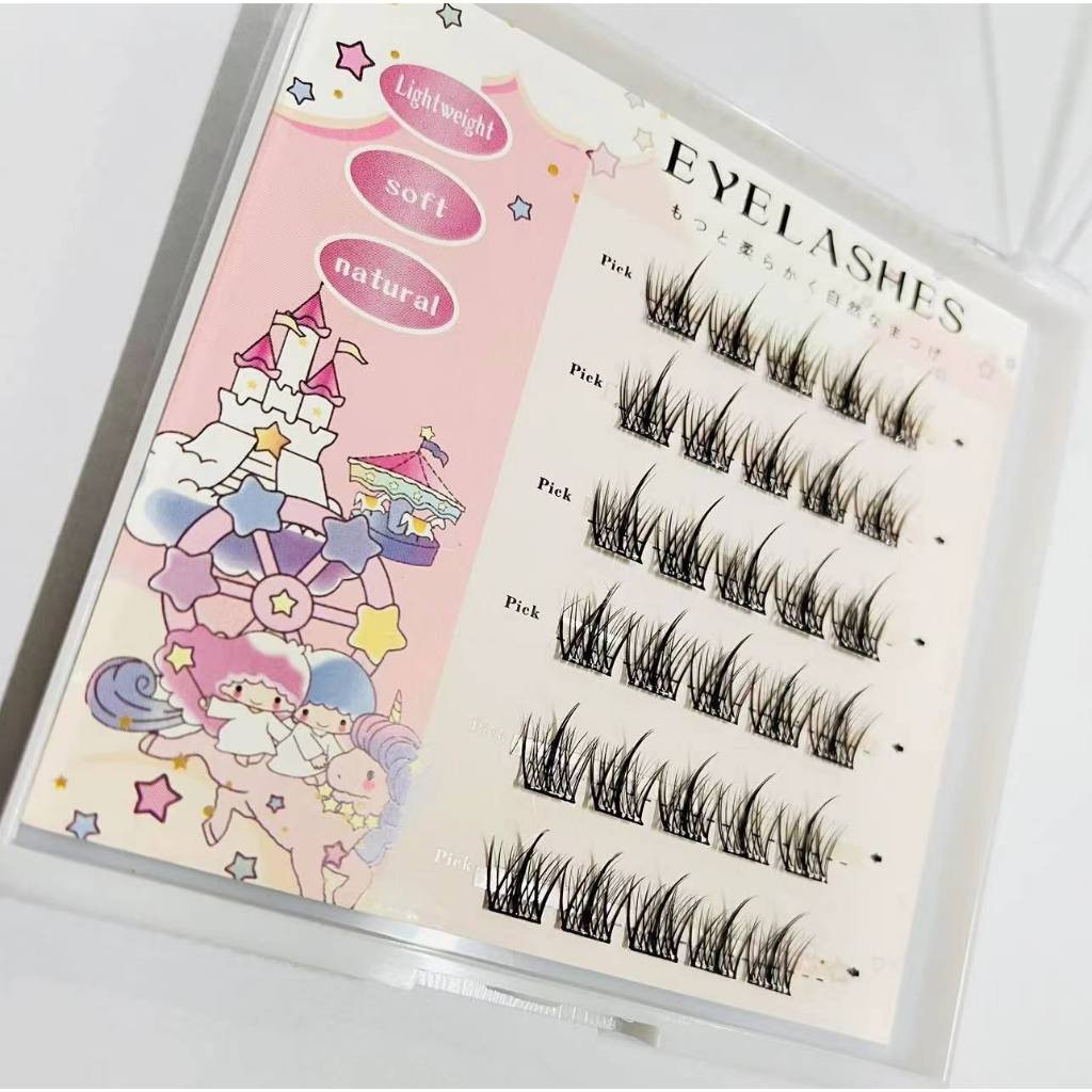 [Shipped from Thailand] Glue-free false eyelashes, self-adhesive false eyelashes, false eyelash clusters, false eyelash extensions, three clusters, single eye in one second