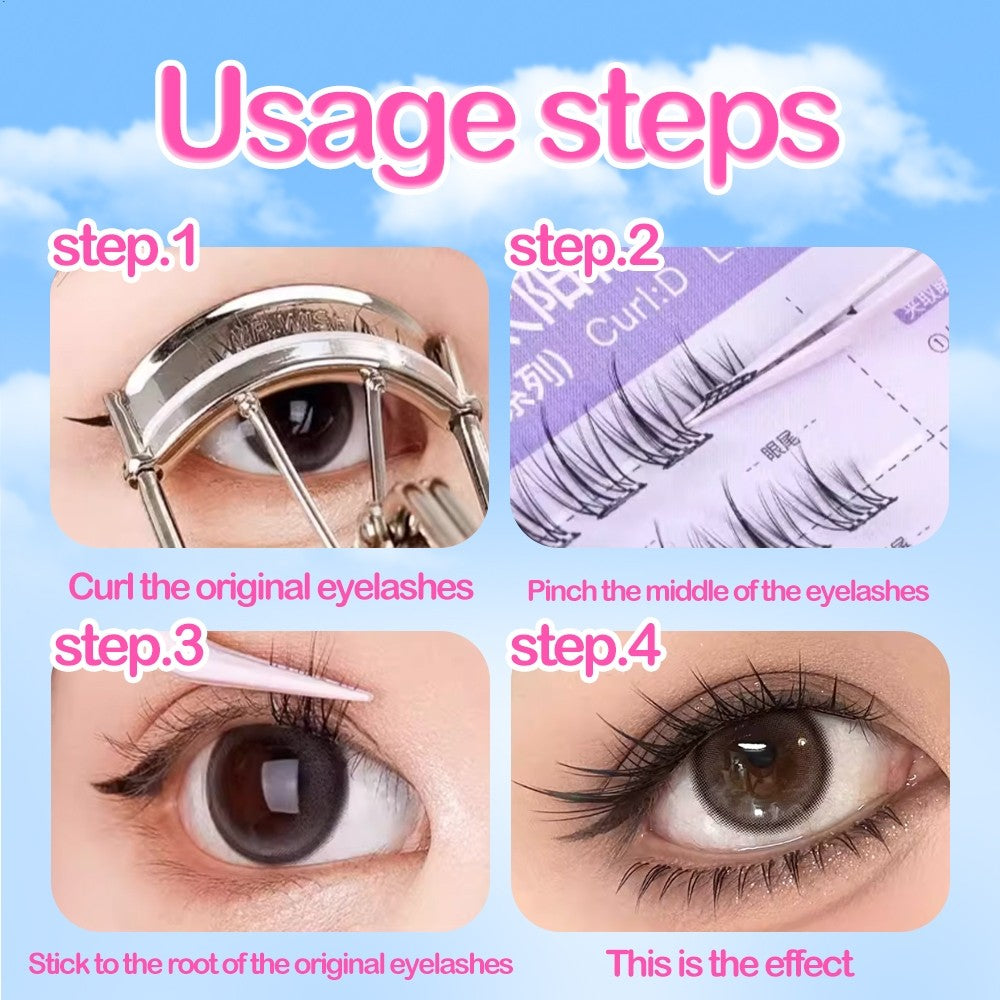 [4pcs] Glue-free false eyelashes, self-adhesive false eyelashes for beginners can keep the false eyelashes naturally bright 8~13mm