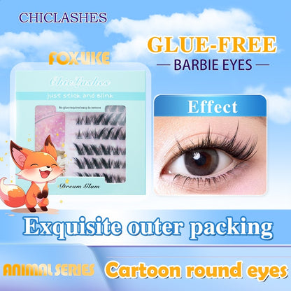 [4pcs] Glue-free false eyelashes, self-adhesive false eyelashes for beginners can keep the false eyelashes naturally bright 8~13mm