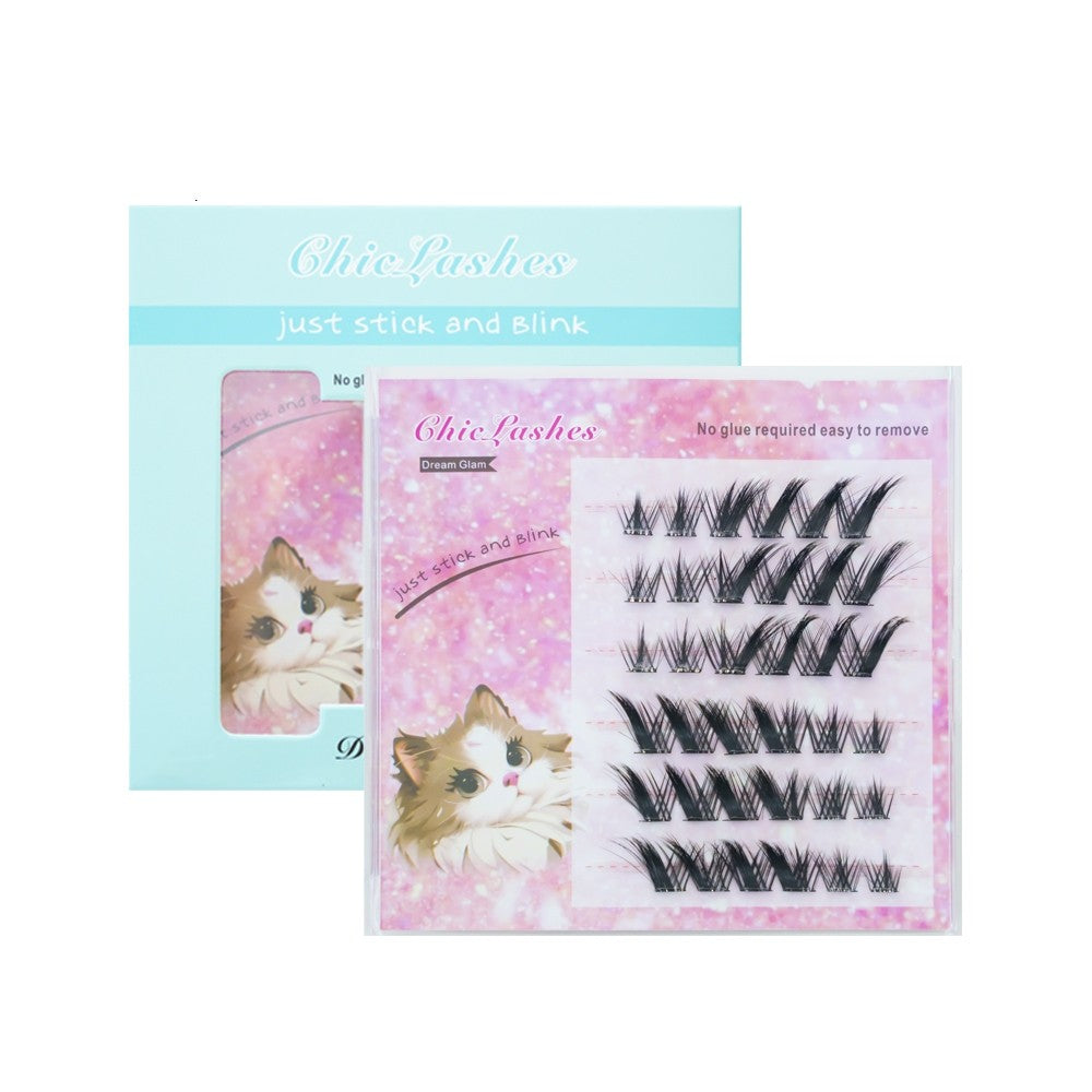 [4pcs] Glue-free false eyelashes, self-adhesive false eyelashes for beginners can keep the false eyelashes naturally bright 8~13mm