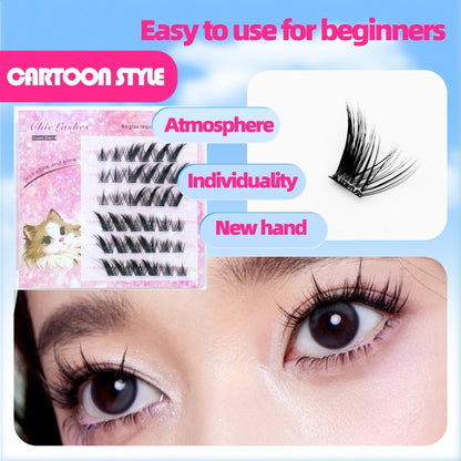 [4pcs] Glue-free false eyelashes, self-adhesive false eyelashes for beginners can keep the false eyelashes naturally bright 8~13mm