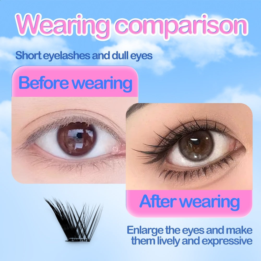 [4pcs] Glue-free false eyelashes, self-adhesive false eyelashes for beginners can keep the false eyelashes naturally bright 8~13mm