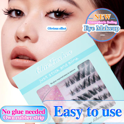 [4pcs] Glue-free false eyelashes, self-adhesive false eyelashes for beginners can keep the false eyelashes naturally bright 8~13mm