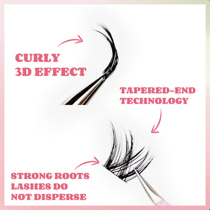 ❀Chic ใหม่ขนตาปลอมธรรมชาติ C Curve 3r  ตุ๊กตาบาร์บี้ขนตา DIY ขนตาปลอม Eyelash Extension แต่งหน้าช่อดอกไม้ขนตา