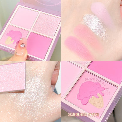 XIXI blush eyeshadow eyeshadow palette highlighter eyeshadow palette waterproof shimmer blusher powder