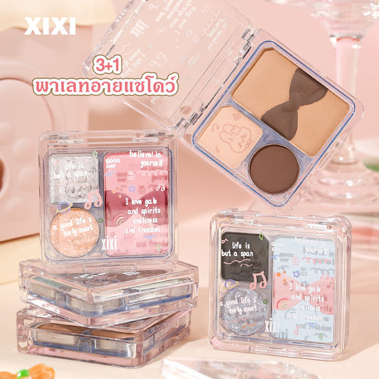 XIXI Eyeshadow Eyeshadow Palette Matte Shimmer Pearly Clear Pigment 4 Colors