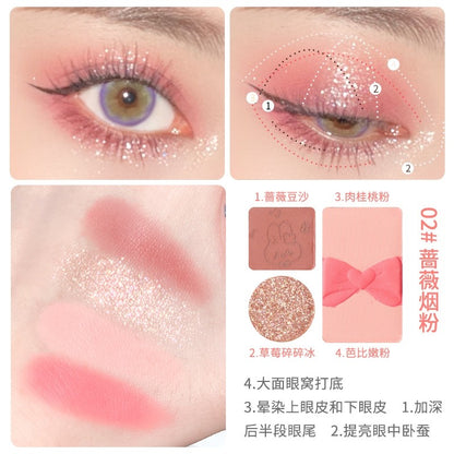 XIXI Eyeshadow Eyeshadow Palette Matte Shimmer Pearly Clear Pigment 4 Colors