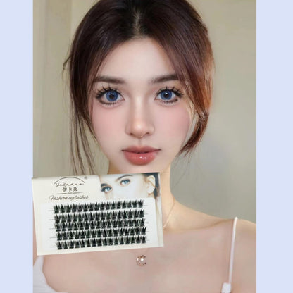 False eyelashes, thick, half-blood, black, European, American style, large eyelashes, 3 on each side, easy to apply, beautiful and fast, cute and lovely eyelashes