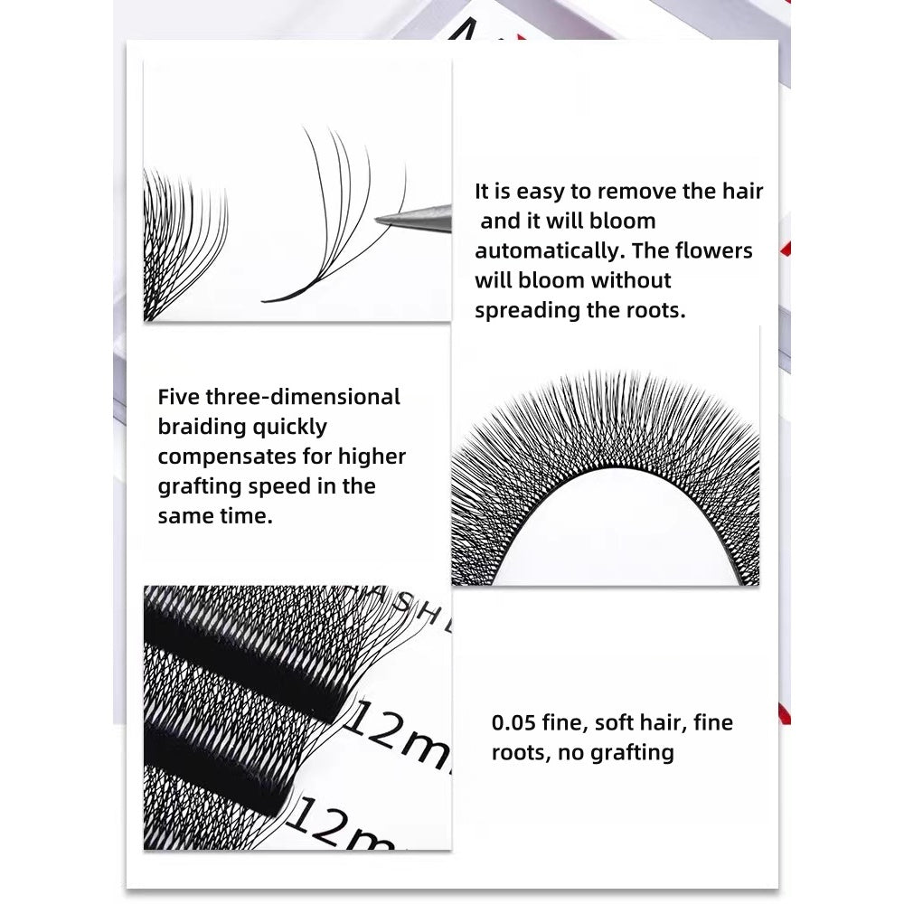 FIVE-L eaf Clover eyelash grafting YY Clover mixed thick pack Y-shaped 5D Four-Leaf Clover super soft hair eyelashes Store special